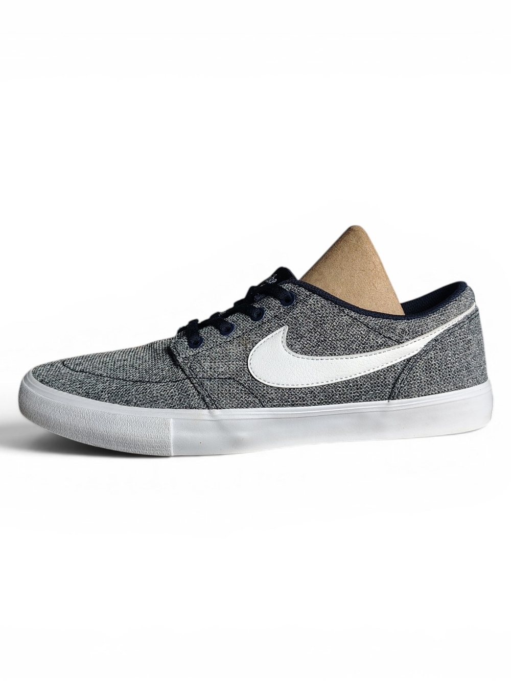 Nike Mens Portmore 2 Solar Canvas Premium SB Sneakers Size 9.5 Navy White Swoosh
